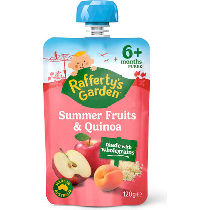 Raffertys Garden Baby Food Pouch Summer Fruits & Quinoa 6+ Months 120g