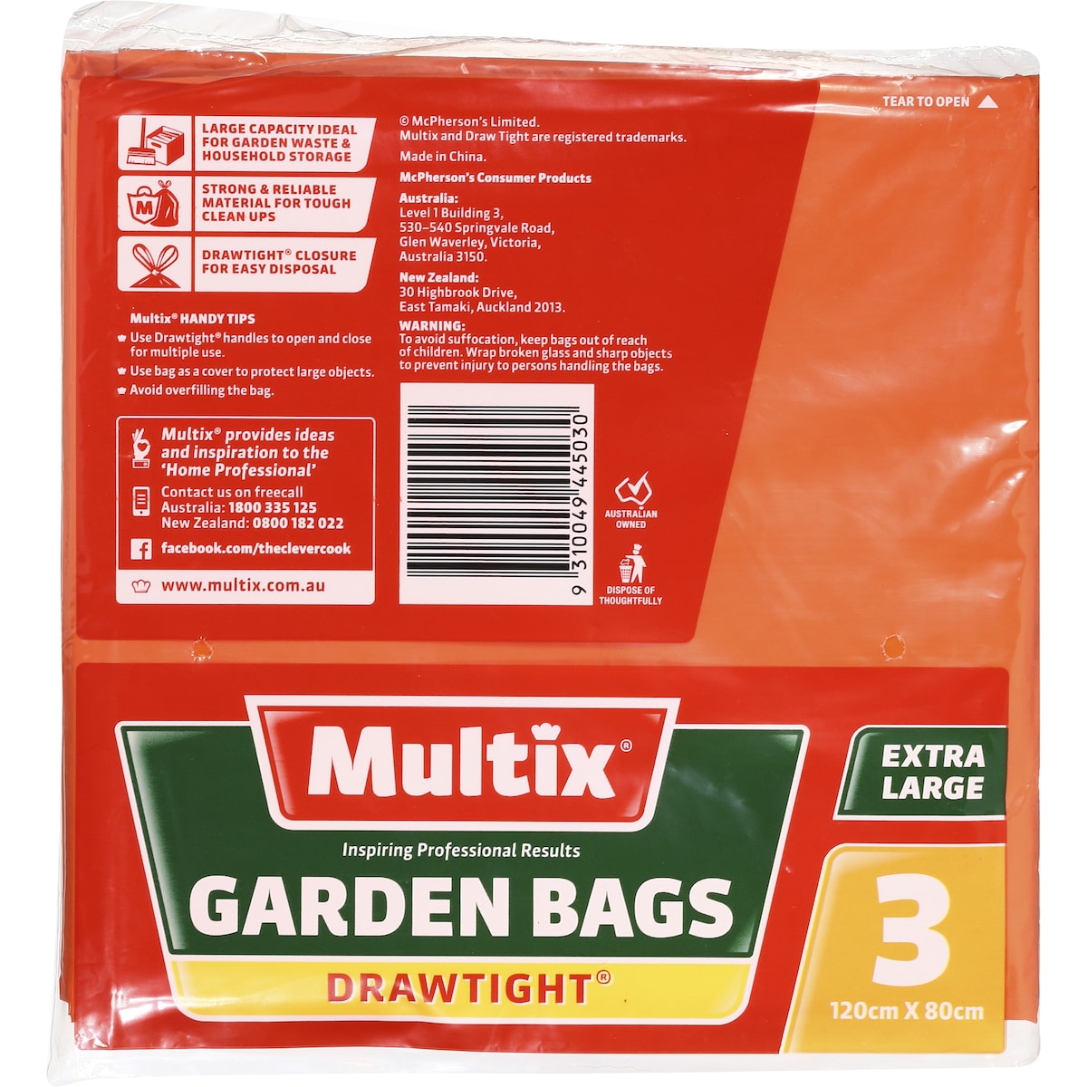 Multix Garden Drawtight Garbage Bags 3 Pack
