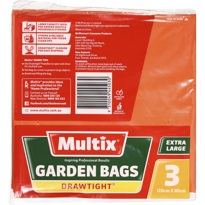 Multix Garden Drawtight Garbage Bags 3 Pack