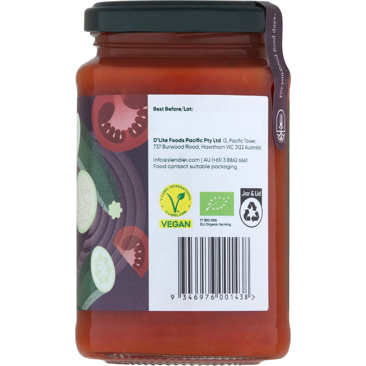 Slendier Zucchini & Eggplant Pasta Sauce 340g