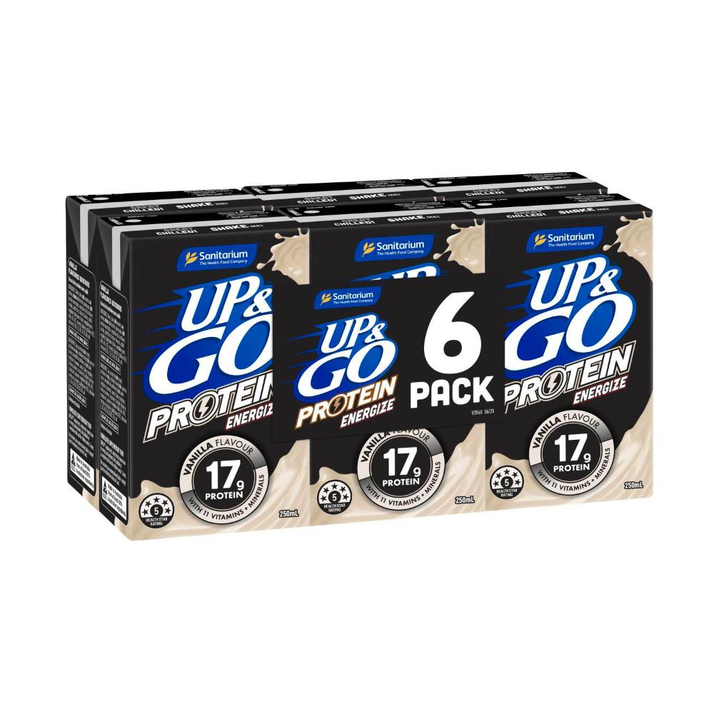 Sanitarium Up&go Protein Energize Vanilla 6x250ml - 1.5L