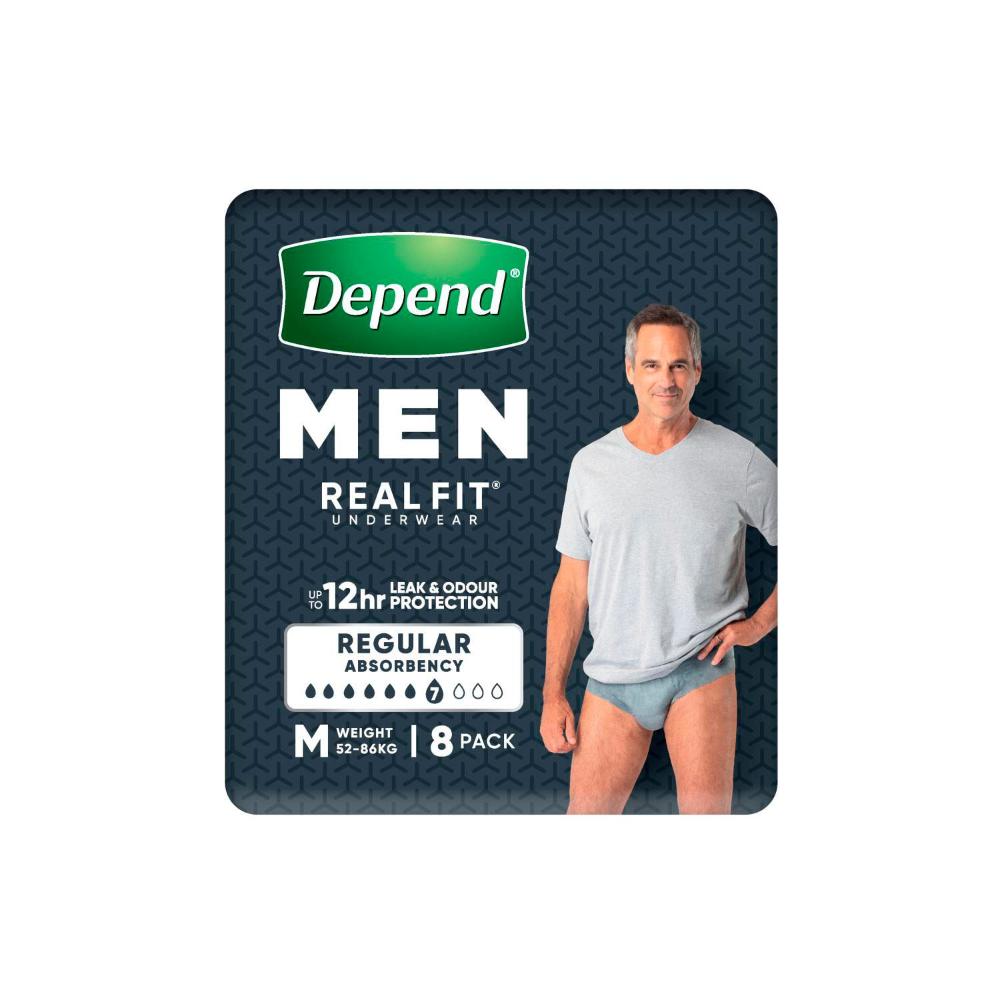 Depend Real Fit Incontinence Underwear Men Medium - 8 pack