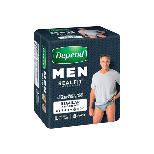 Depend Real Fit Incontinence Underwear Men Large - 8 pack