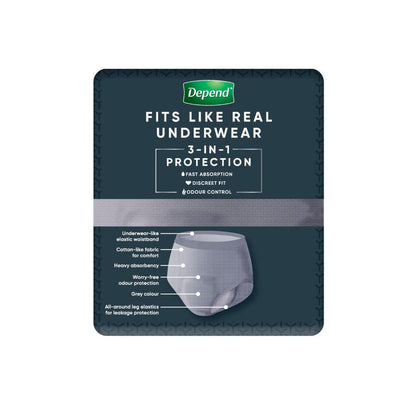 Depend Real Fit Incontinence Underwear Men Large - 8 pack