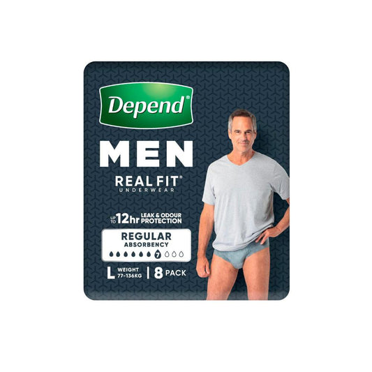 Depend Real Fit Incontinence Underwear Men Large - 8 pack