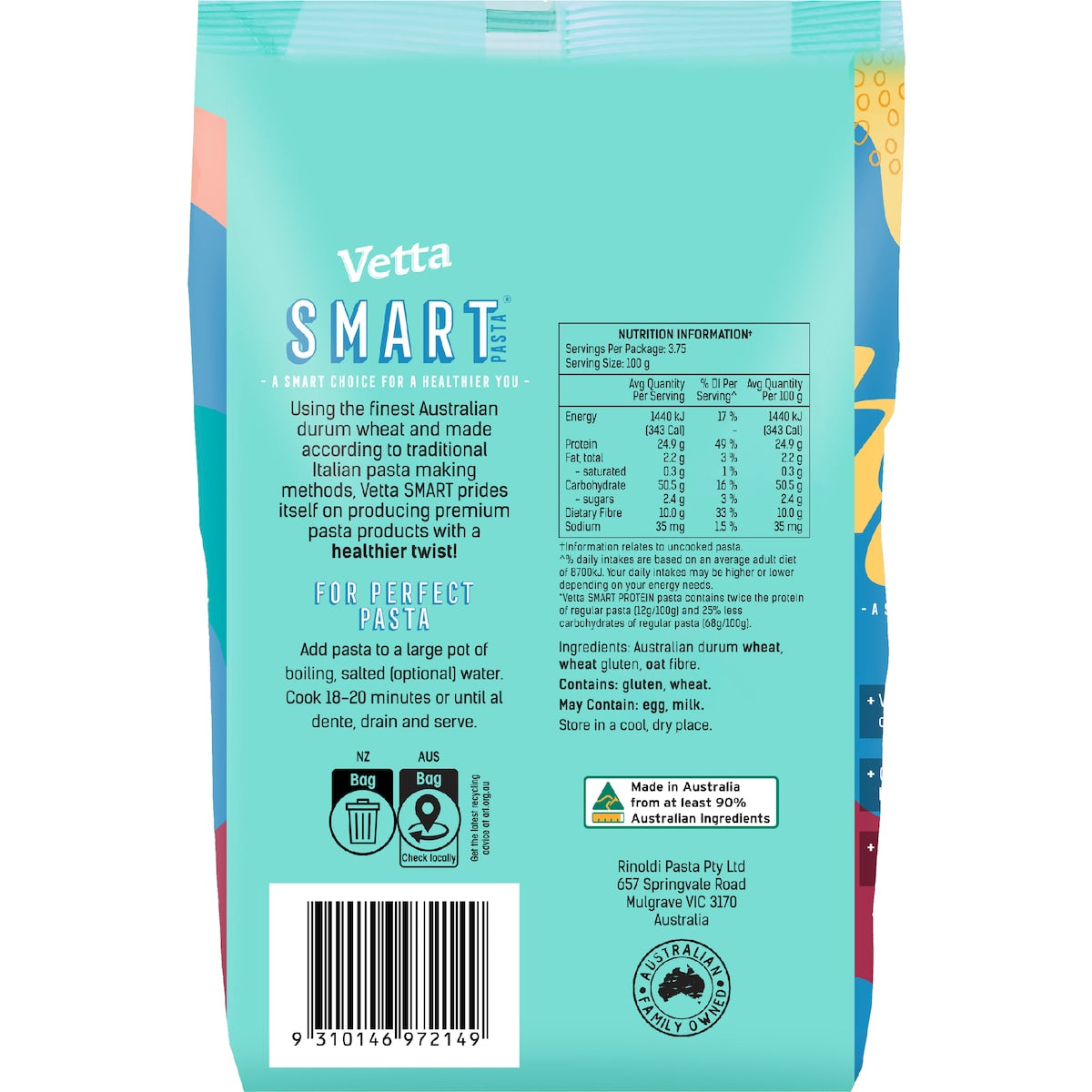 Vetta Smart Protein Spirals Pasta 375g