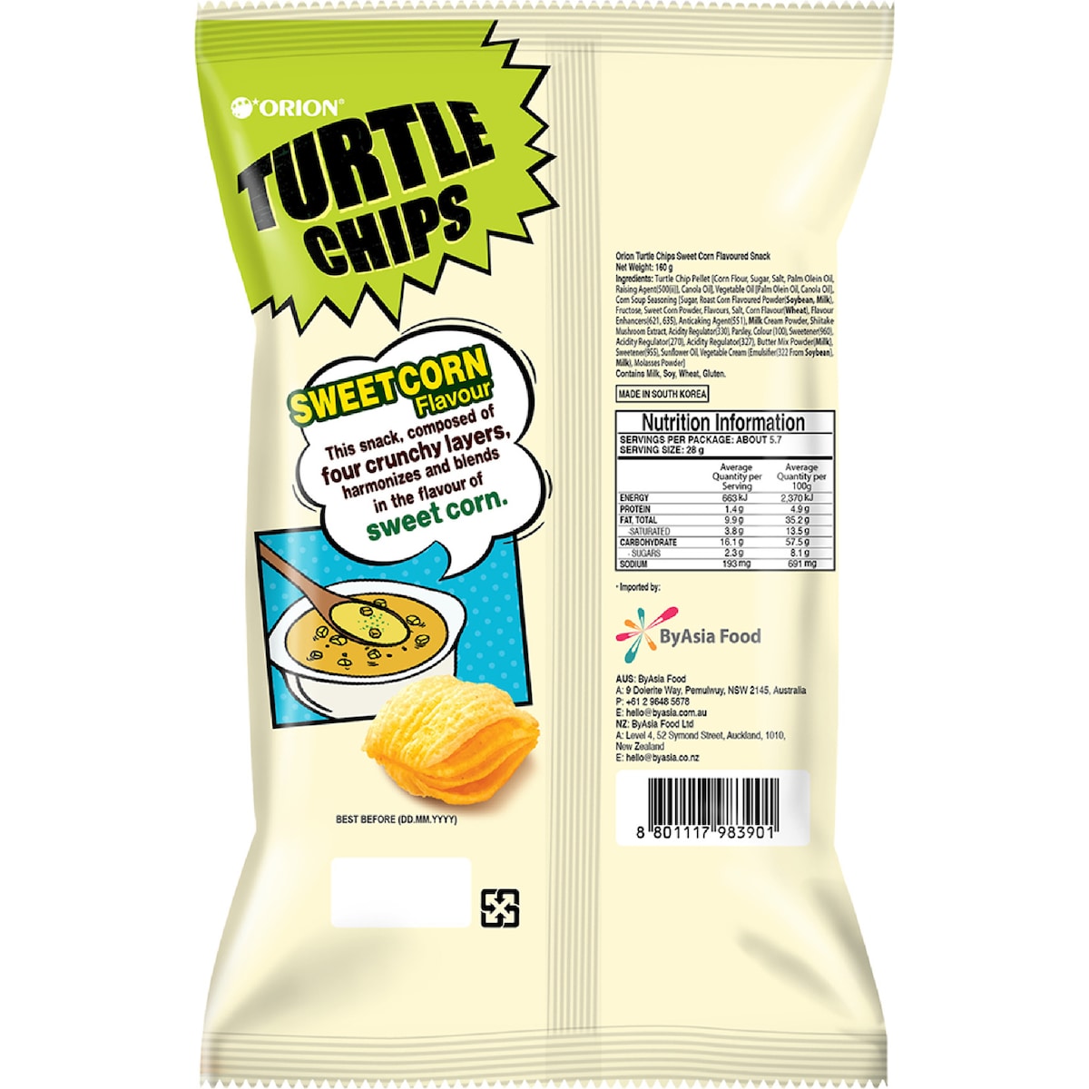Orion Turtle Chips Corn Soup 160g