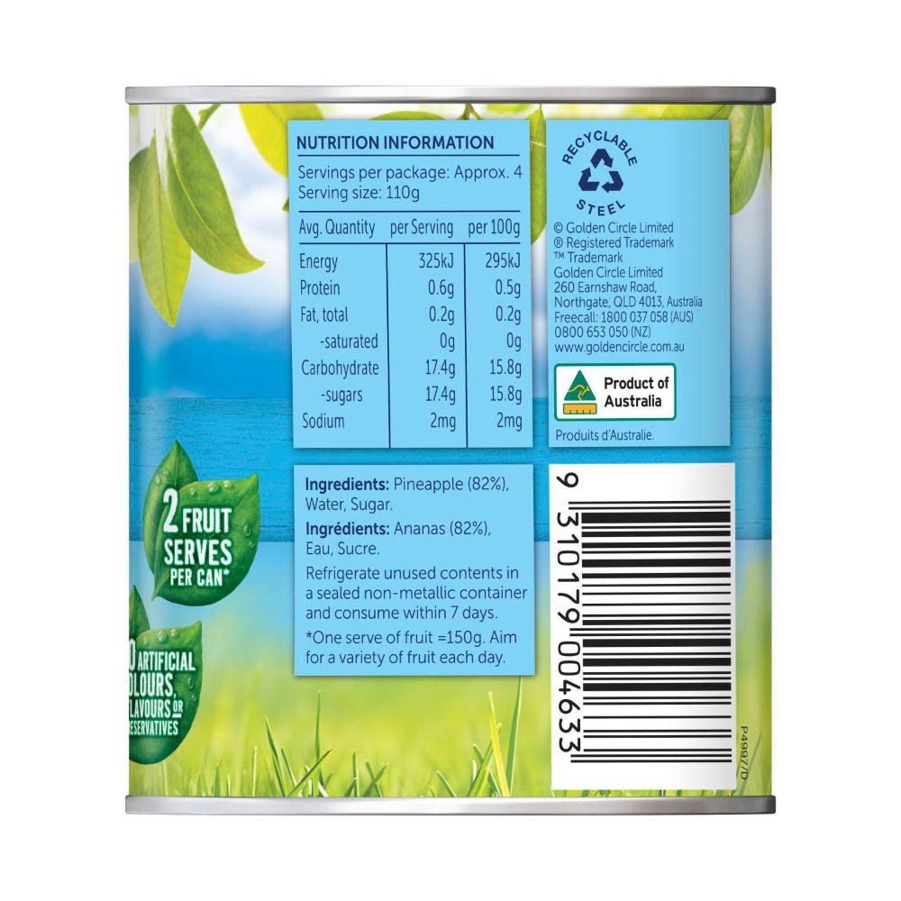Golden Cire Australian Pineapple Crushed In Syrup - 450g