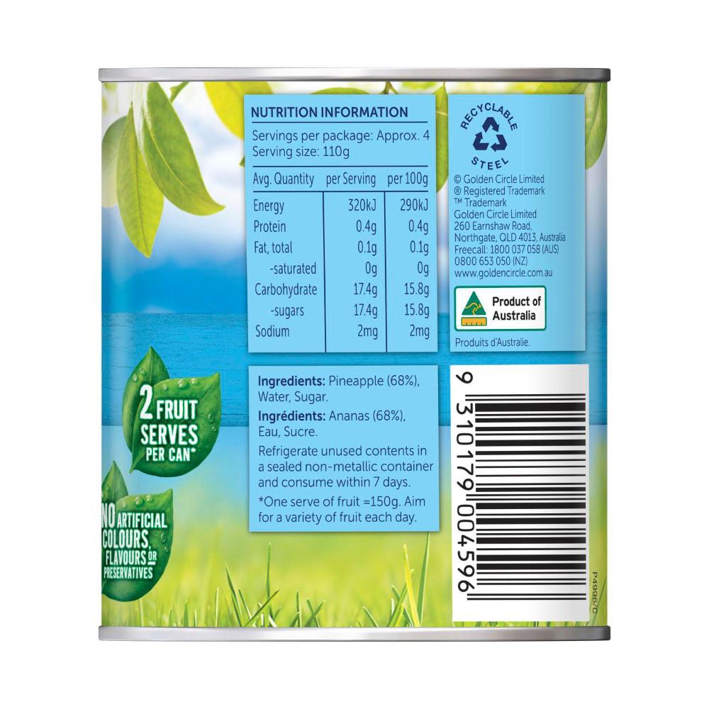 Golden Cire Australian Pineapple Slices In Syrup - 450g