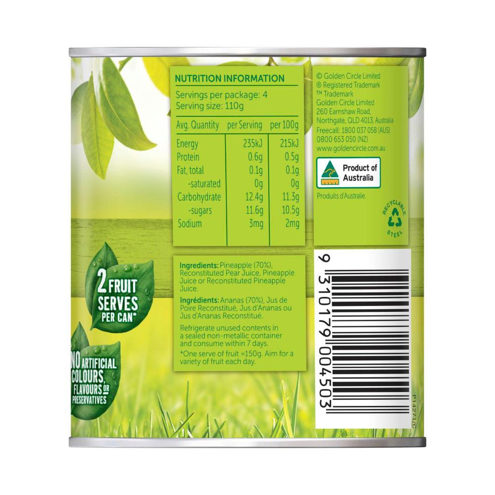 Golden Cire Australian Pineapple Pieces In Juice - 440g
