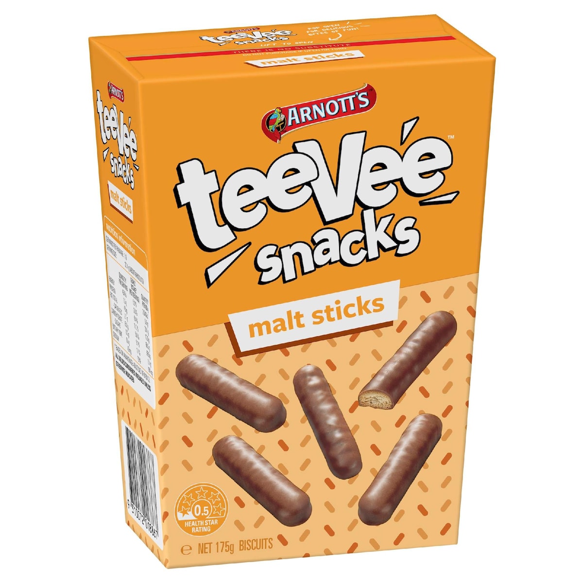 Arnotts Tee Vee Snacks Malt Sticks Chocolate Biscuits 175g