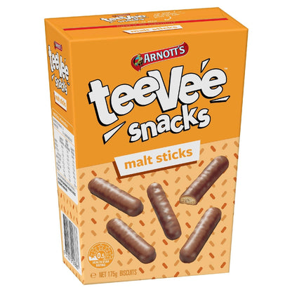 Arnotts Tee Vee Snacks Malt Sticks Chocolate Biscuits 175g