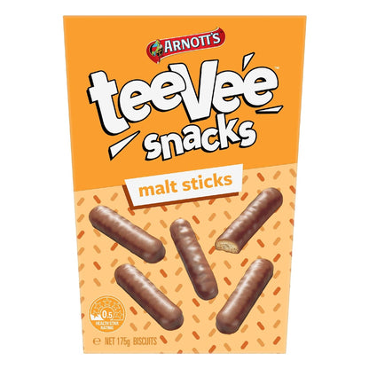 Arnotts Tee Vee Snacks Malt Sticks Chocolate Biscuits 175g