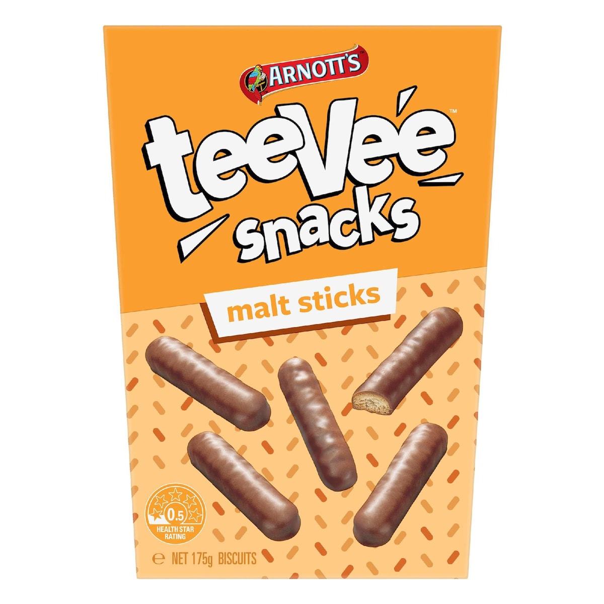 Arnotts Tee Vee Snacks Malt Sticks Chocolate Biscuits 175g