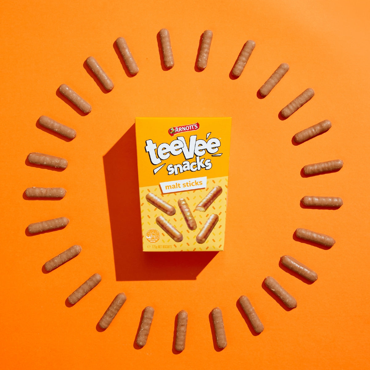 Arnotts Tee Vee Snacks Malt Sticks Chocolate Biscuits 175g