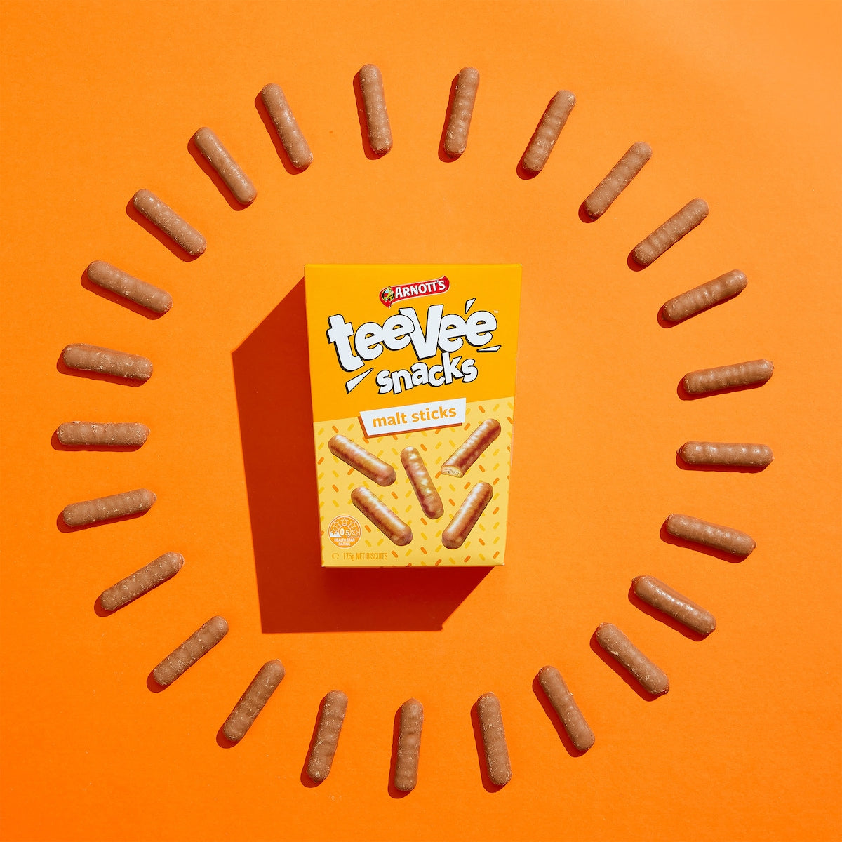 Arnotts Tee Vee Snacks Malt Sticks Chocolate Biscuits 175g