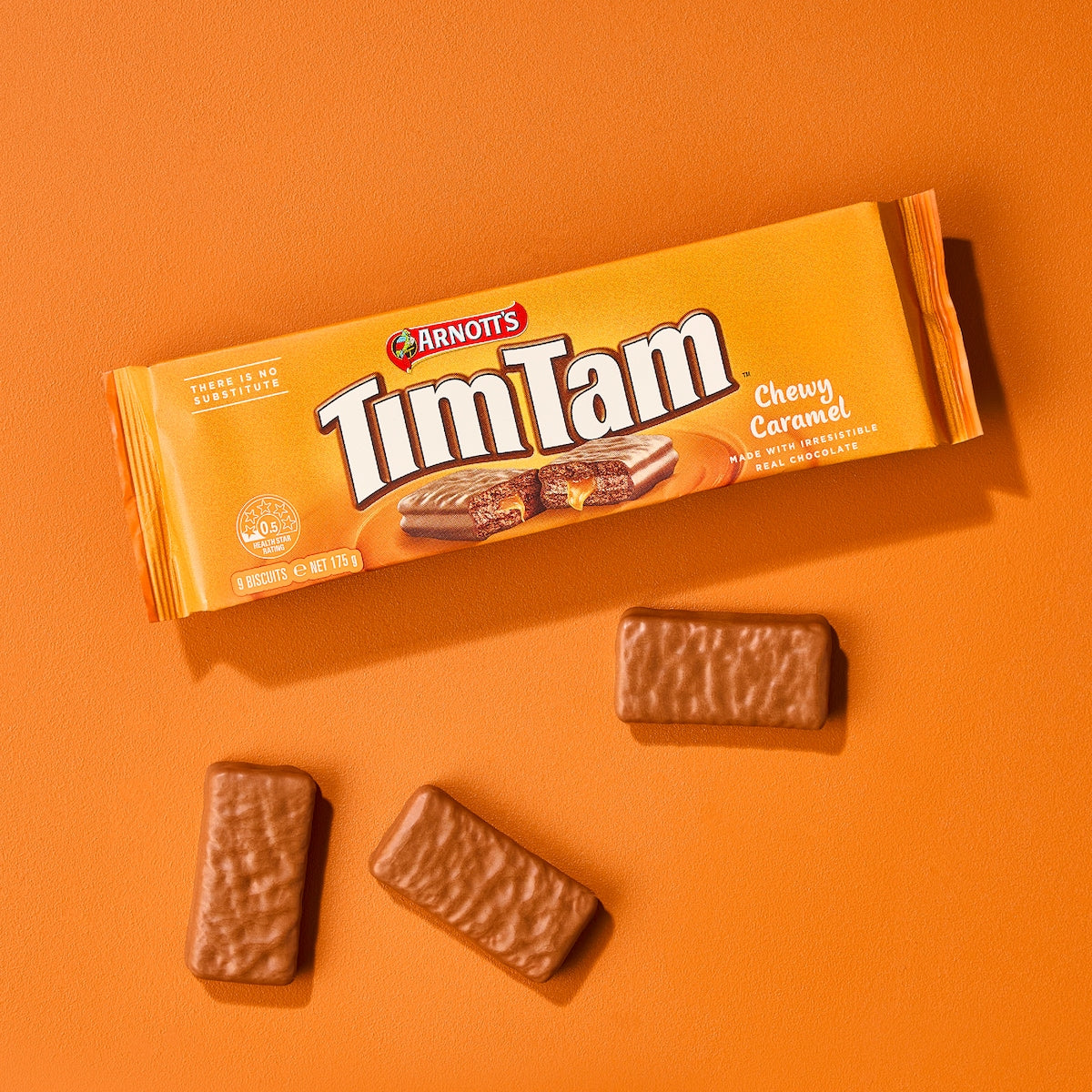 Arnotts Tim Tam Chewy Caramel Chocolate Biscuits 175g