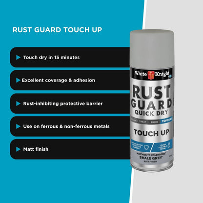 White Knight Rust Guard Touch Up Spray Paint - 300g - Shale Grey Matt