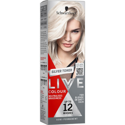 Schwarzkopf Live Colour Hair Dye Silver Toner Semi Permanent Each