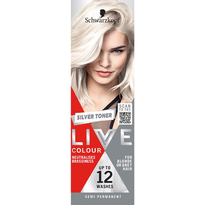 Schwarzkopf Live Colour Hair Dye Silver Toner Semi Permanent Each