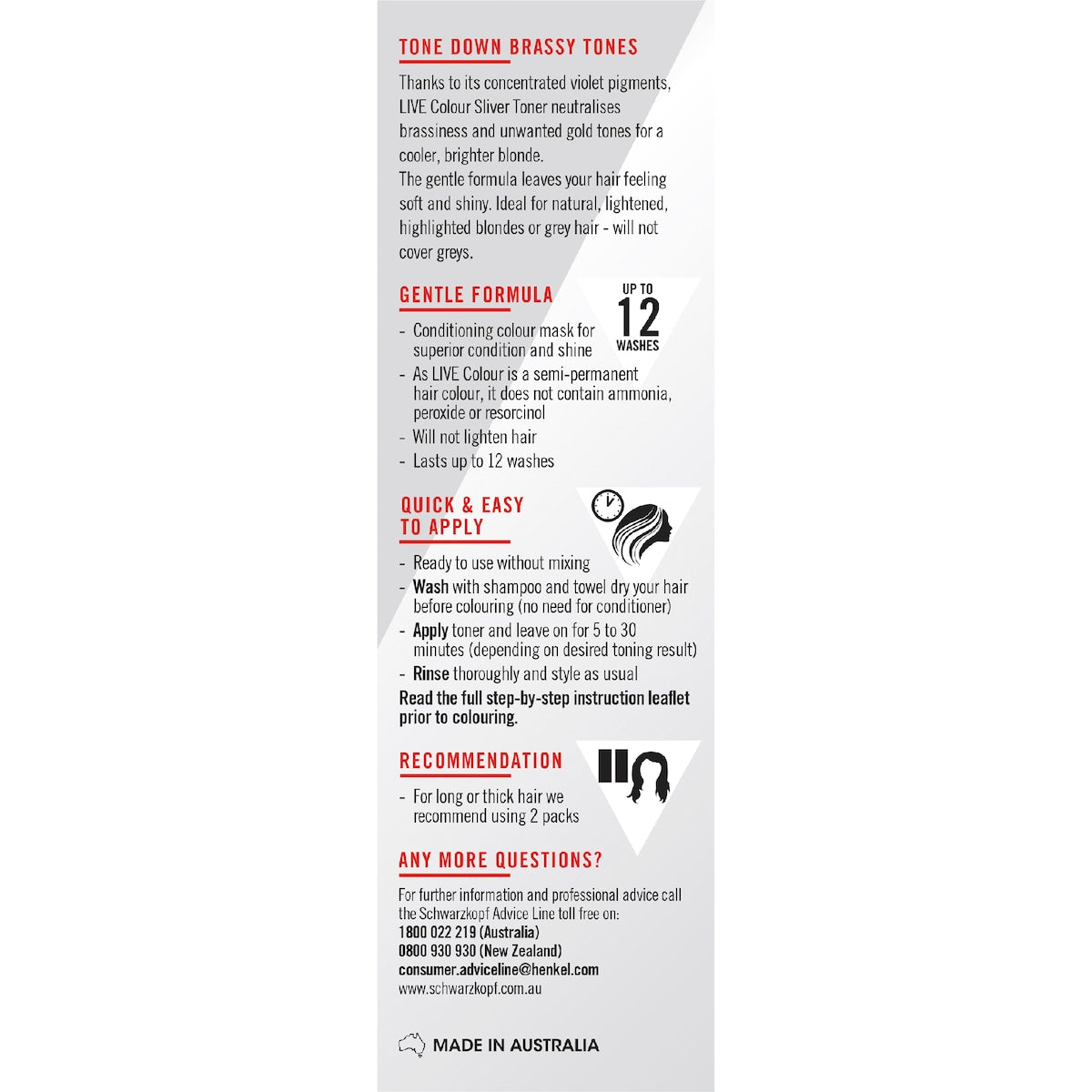 Schwarzkopf Live Colour Hair Dye Silver Toner Semi Permanent Each