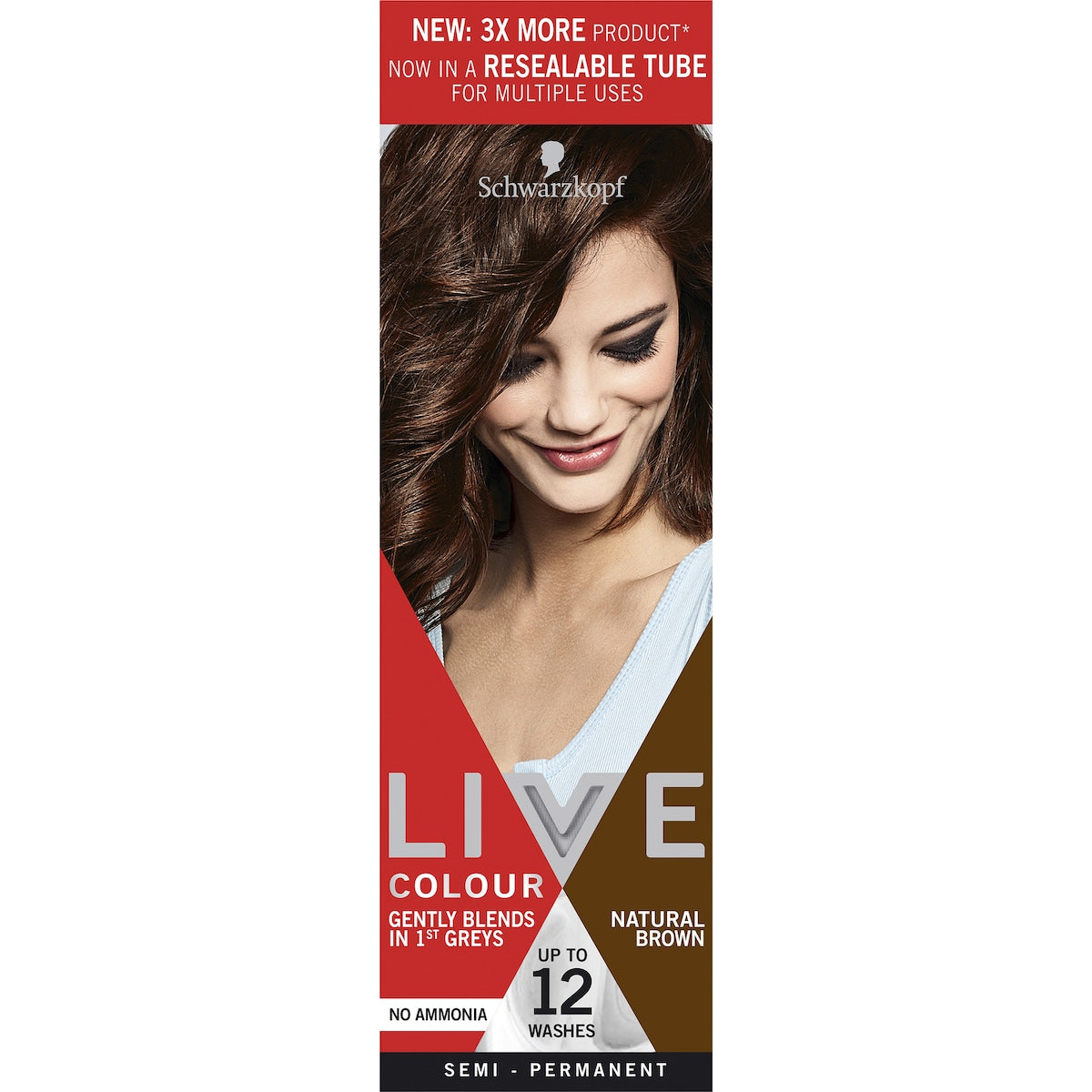 Schwarzkopf Live Colour Hair Dye Natural Brown Semi Permanent Each