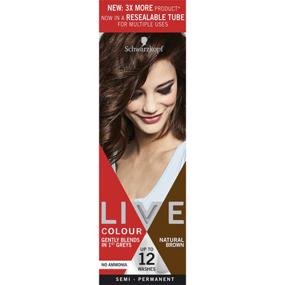 Schwarzkopf Live Colour Hair Dye Natural Brown Semi Permanent Each