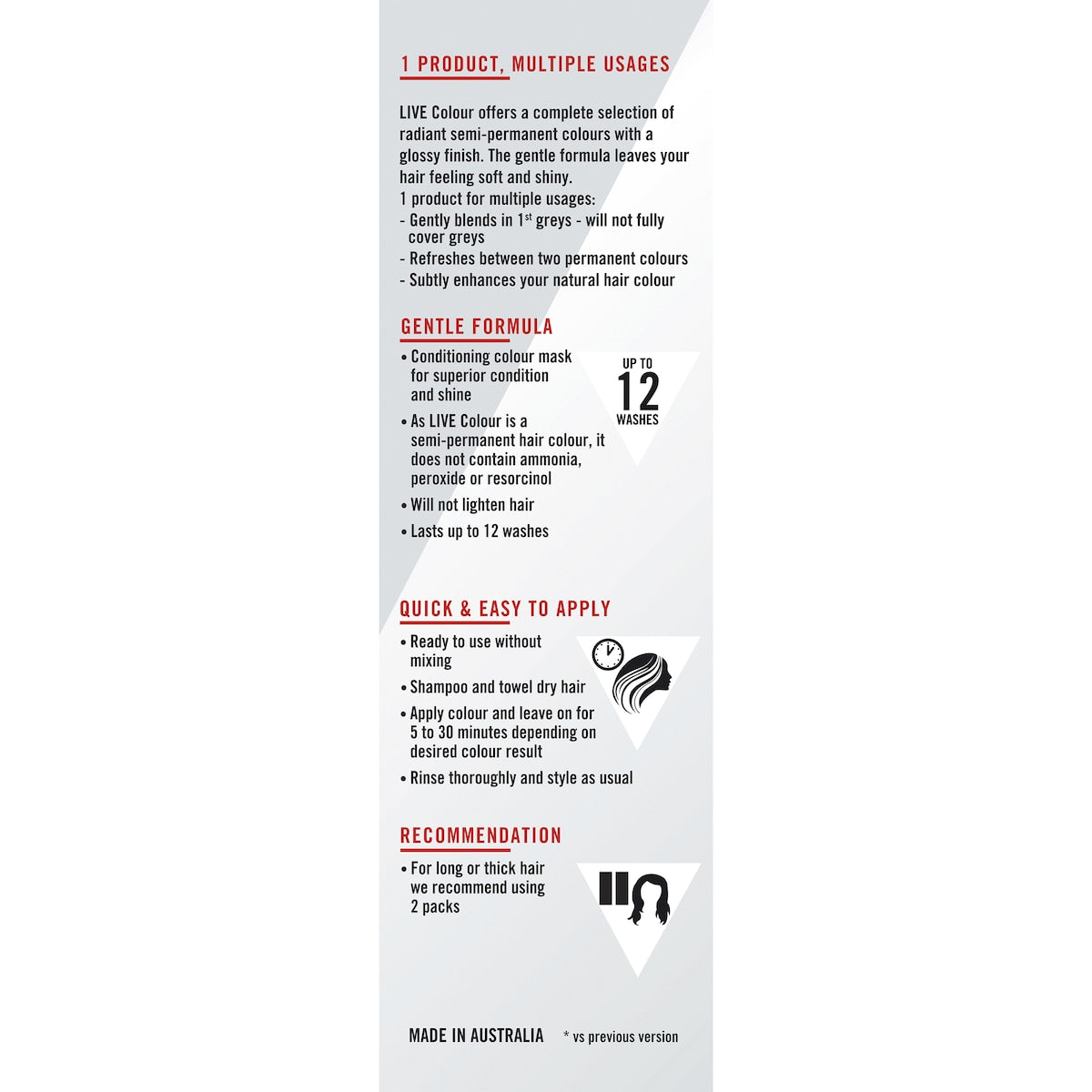 Schwarzkopf Live Colour Hair Dye Natural Brown Semi Permanent Each