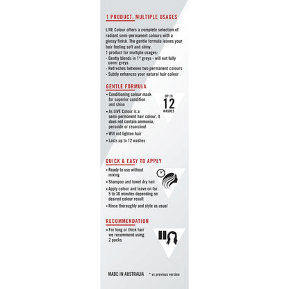 Schwarzkopf Live Colour Hair Dye Natural Brown Semi Permanent Each