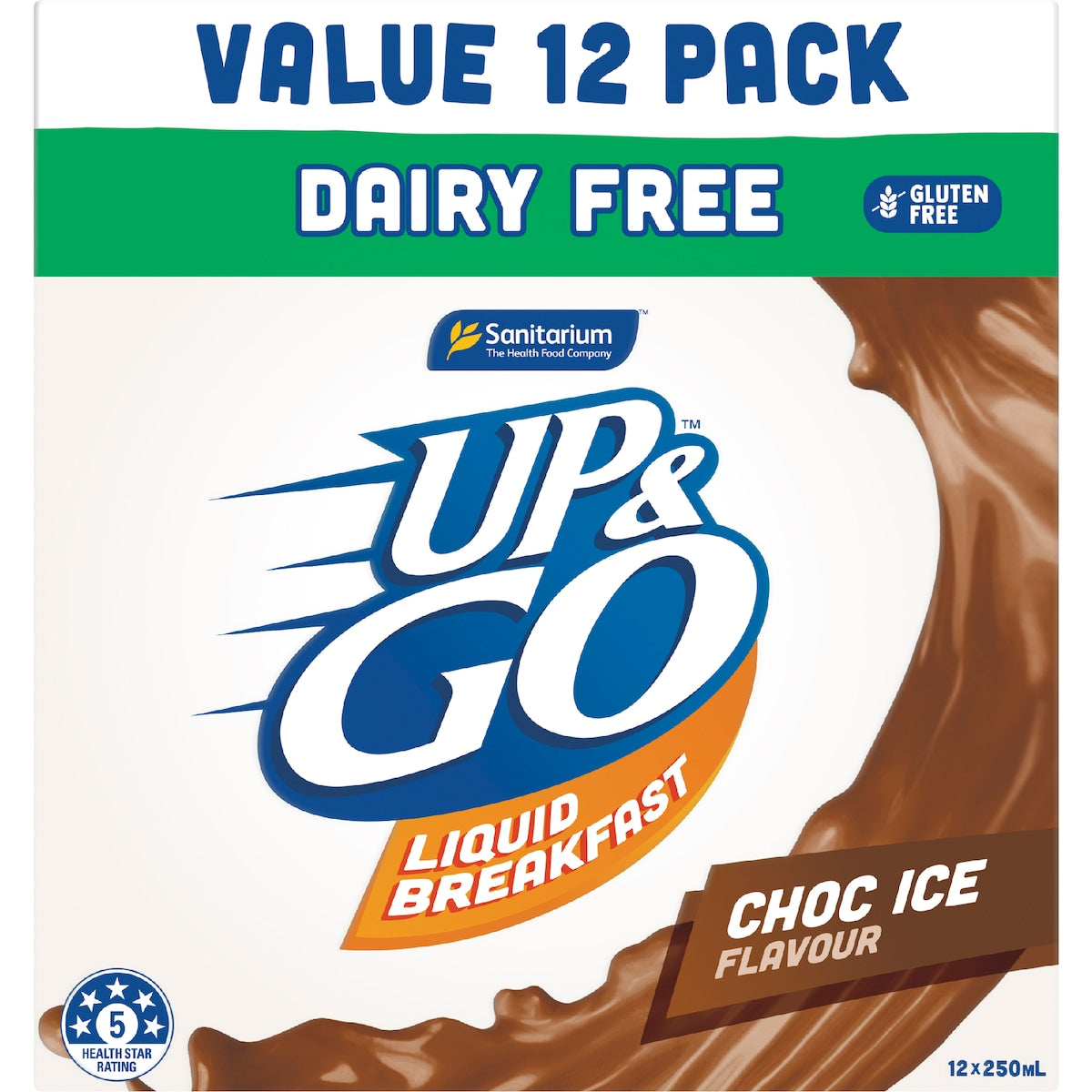 Up&go Dairy Free Liquid Breakfast Choc Ice 250ml X 12 Pack