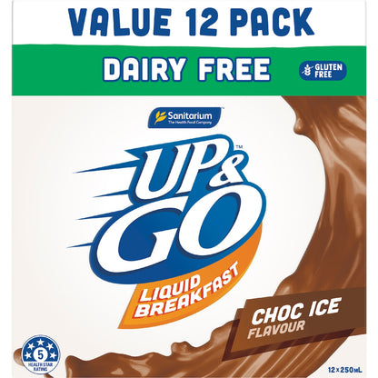Up&go Dairy Free Liquid Breakfast Choc Ice 250ml X 12 Pack