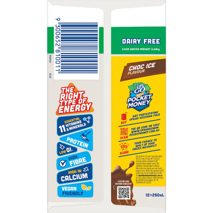 Up&go Dairy Free Liquid Breakfast Choc Ice 250ml X 12 Pack