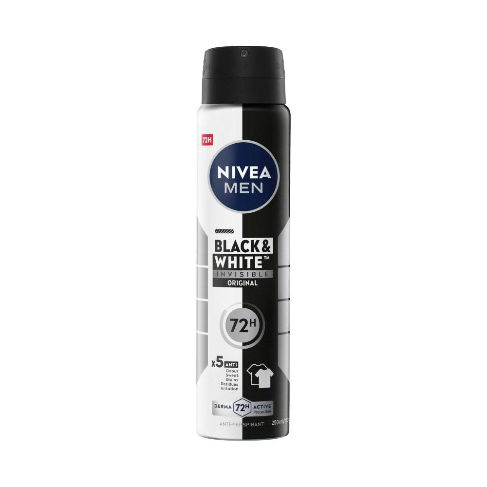 Nivea Deo Aero Men Invisible Black And White - 250mL