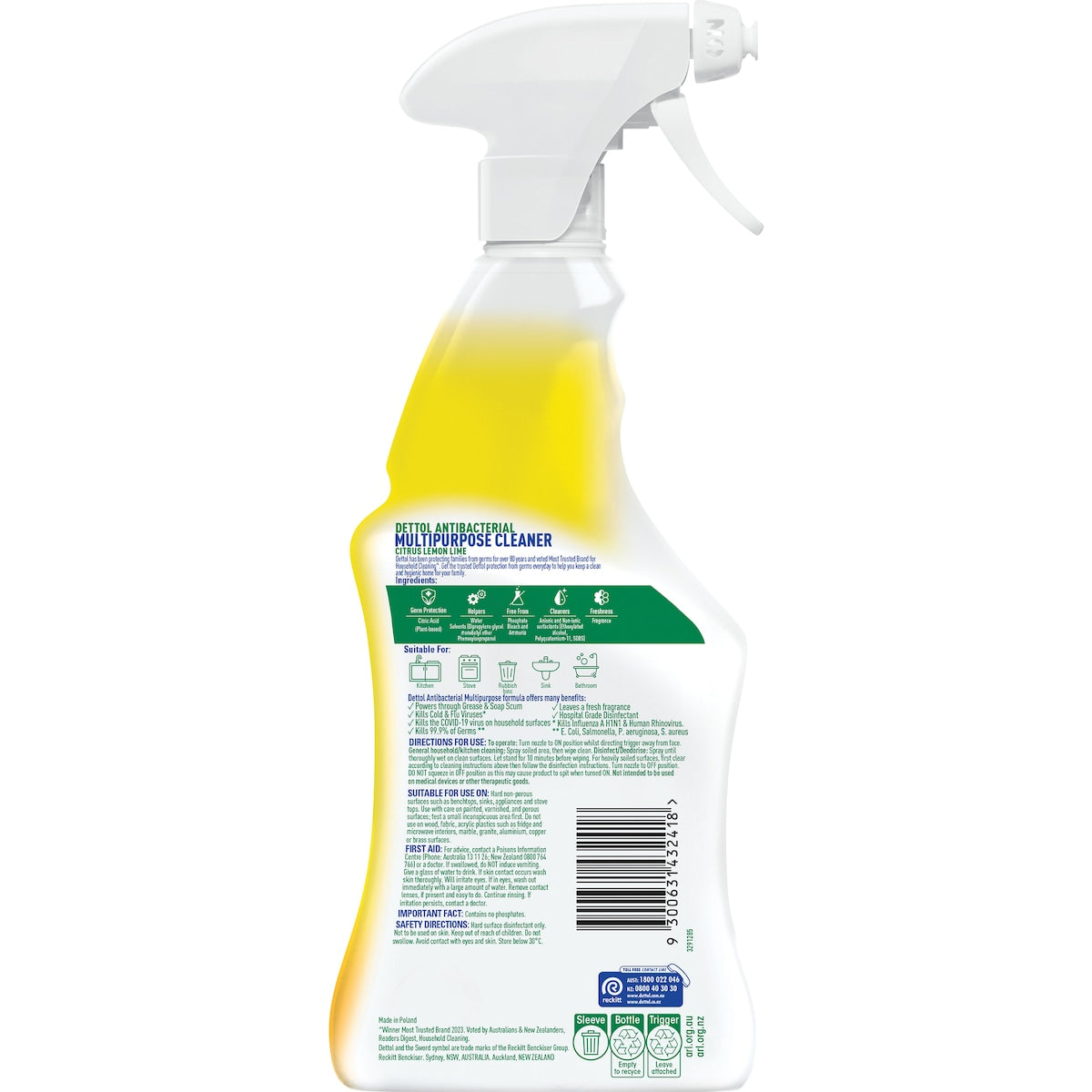 Dettol Multipurpose Cleaner Surface Spray Disinfectant Citrus 750ml