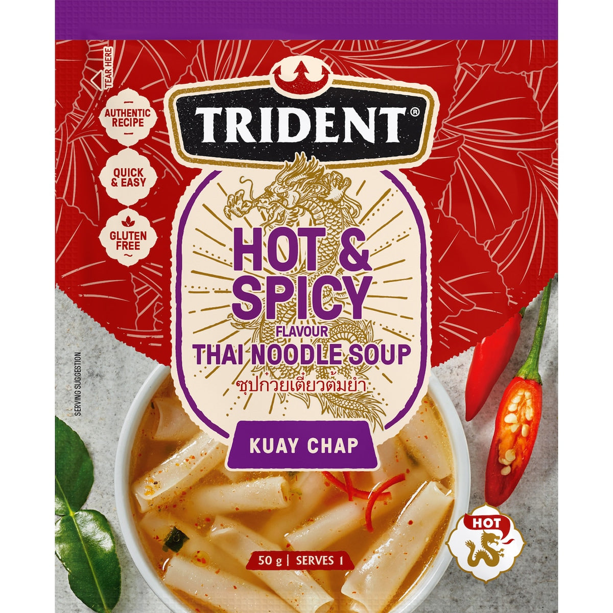 Trident Hot & Spicy Flavour Thai With Noodles Soup 50g
