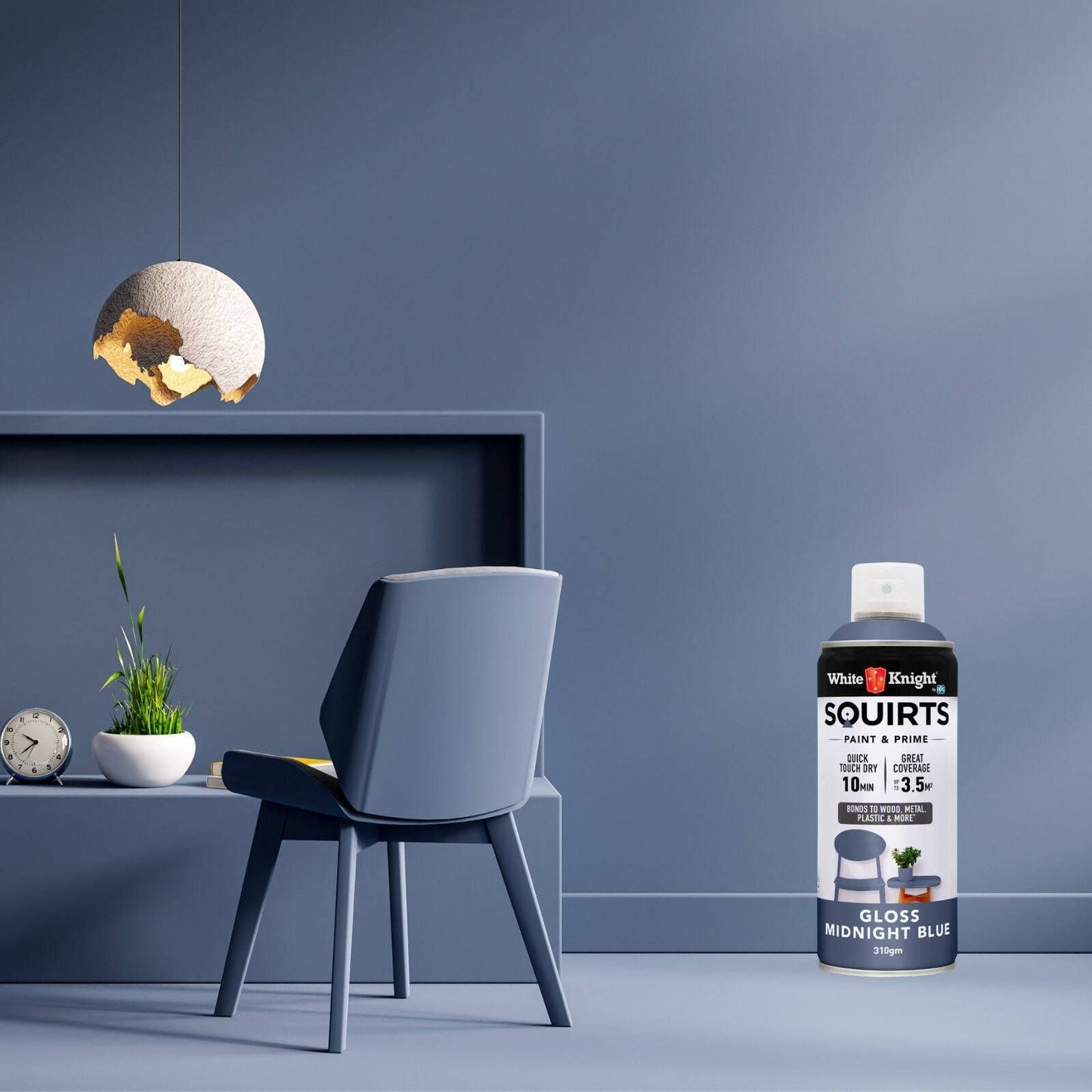 White Knight Squirts Midnight Blue Gloss Spray Paint - 310g