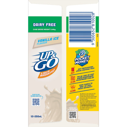 Up&go Dairy Free Liquid Breakfast Vanilla Ice 250ml X 12 Pack