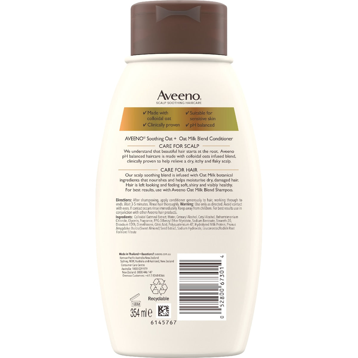 Aveeno Oat Milk Blend Moisturising Conditioner For Damaged Hair 354ml