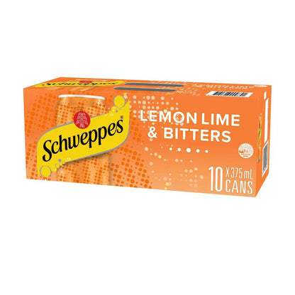 Schweppes Soft Drink Lemon Lime Bitters Mixers 375ml x 10 Pack