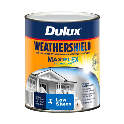 Dulux Weathershield Exterior Paint - 1L - Ultra Deep Low Sheen