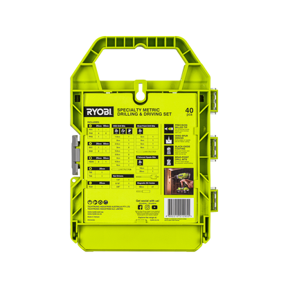 Ryobi Specialty Metric Drill and Drive Set - 170 x 245mm - 40 Piece