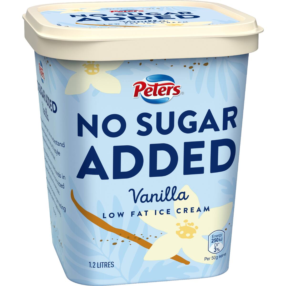 Peters No Sugar Added Vanilla Tub 1.2l