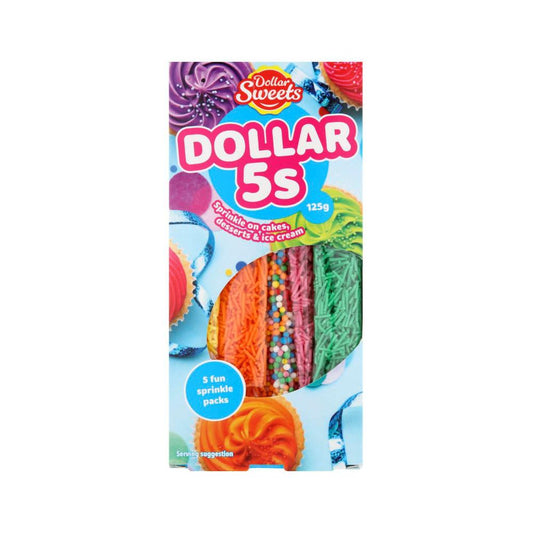 Dollar Sweets Sprinkles 5 In 1 Pack - 125g
