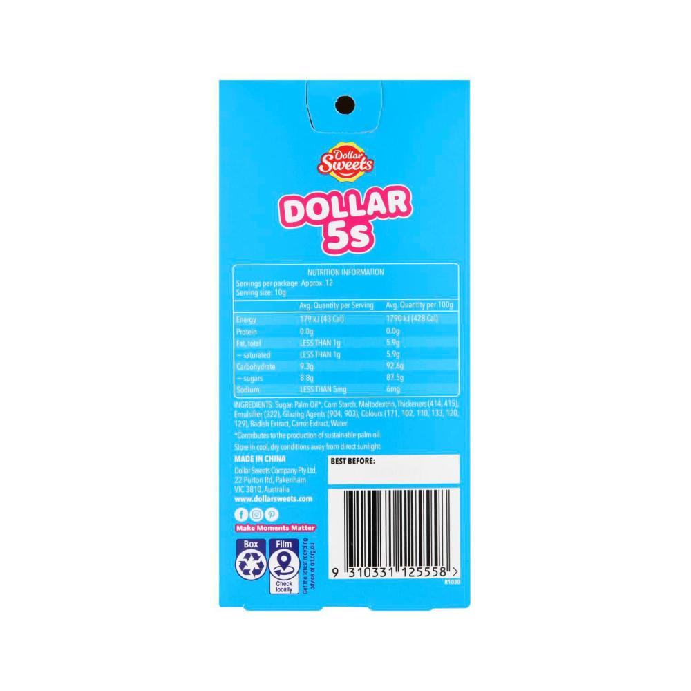 Dollar Sweets Sprinkles 5 In 1 Pack - 125g