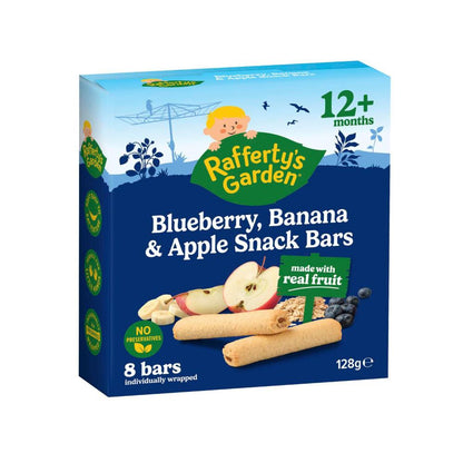 Rafferty's Garden Blueberry Banana & Apple Snack Bars Real Fruit Baby Food 8 ... 128g