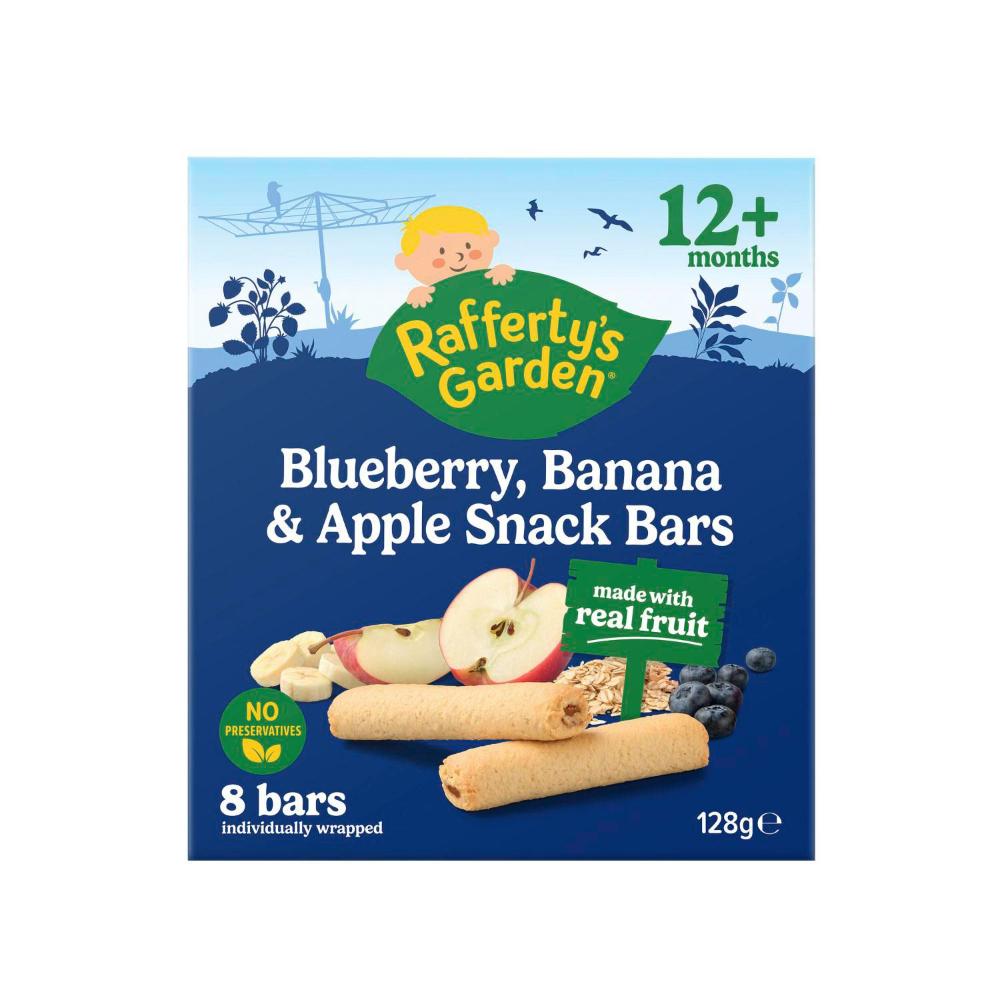Rafferty's Garden Blueberry Banana & Apple Snack Bars Real Fruit Baby Food 8 Pack 12+ Months - 128g