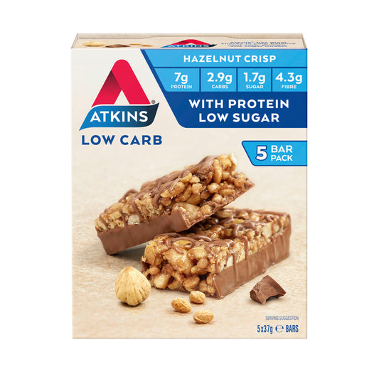 Atkins Low Carb Hazelnut Crisp Bars 185g - 5 pack