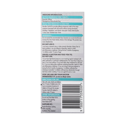Nurofen Cold & Flu Ibuprofen 200mg Tablets - 24 pack