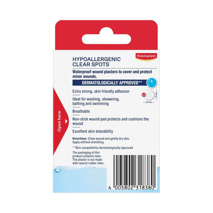 Elastoplast Sensitive Hypoallergenic Transparent Spots - 24 pack