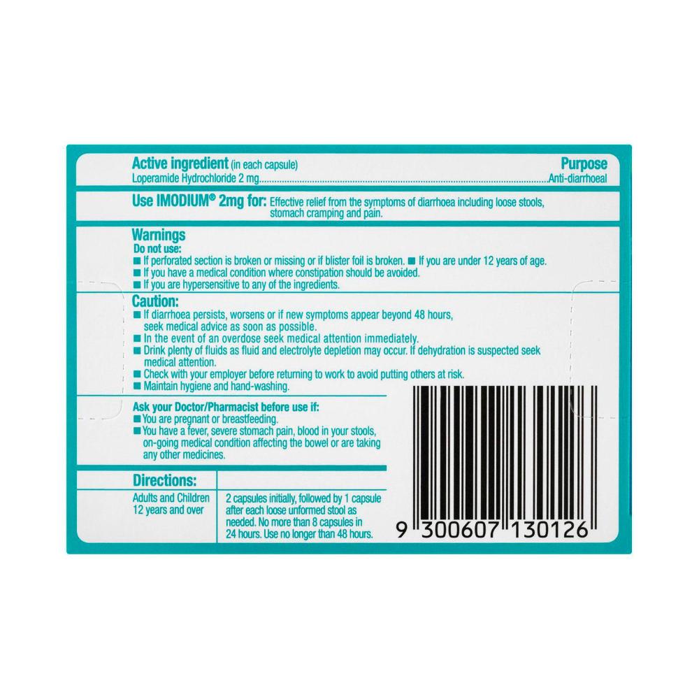 Imodium Diarrhoea Relief Capsules | 8 pack